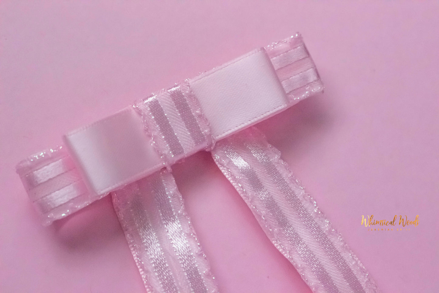 Iridescent Pink Long Tail Ribbon Bow